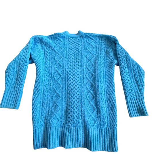 J. Crew Stretch Cable Knit Cardigan Cerulean Blue - Picture 4 of 14
